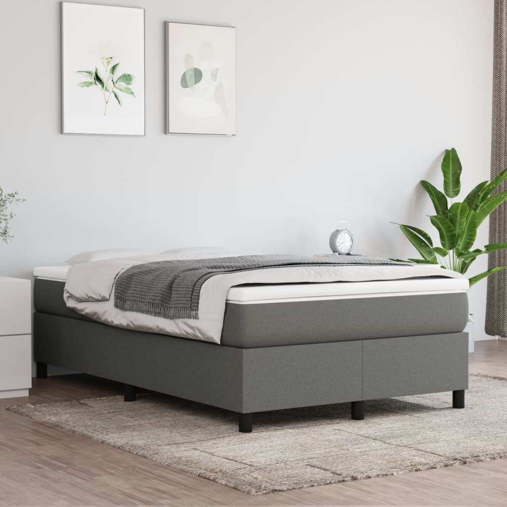kontinentalseng med madras 120x190 cm stof mørkegrå