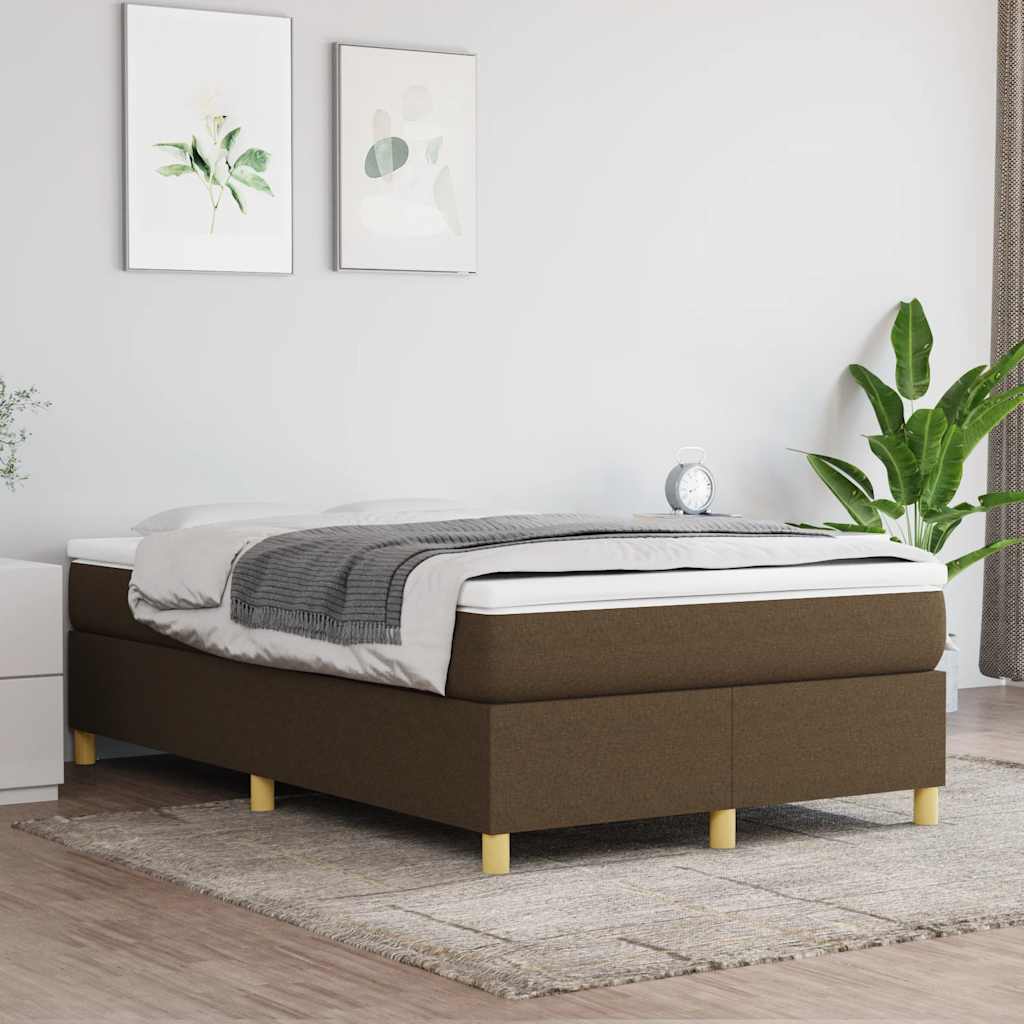 kontinentalseng med madras 120x190 cm stof mørkebrun
