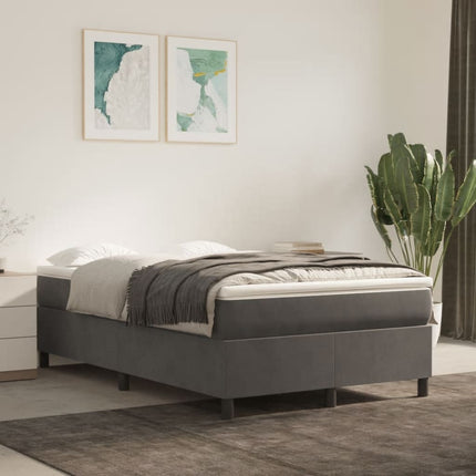 kontinentalseng med madras 120x190 cm fløjl mørkegrå