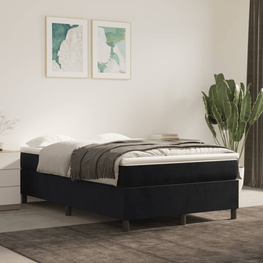 kontinentalseng med madras 120x190 cm velour sort