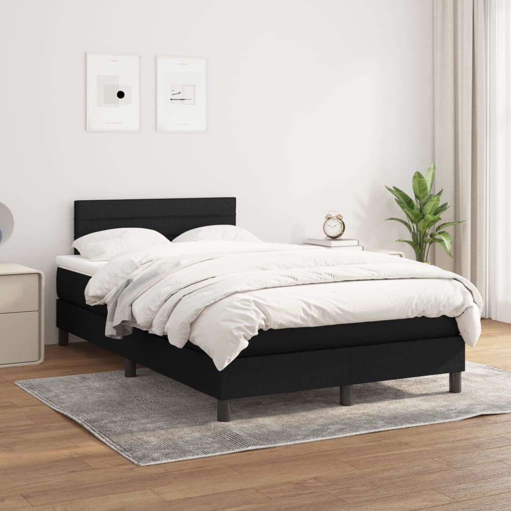 kontinentalseng med madras 120x190 cm stof sort