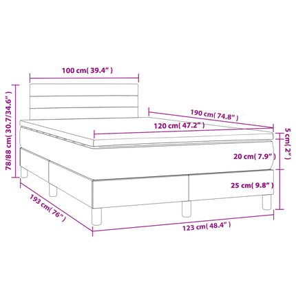 kontinentalseng med madras 120x190 cm stof sort