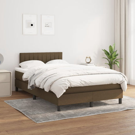 kontinentalseng med madras 120x190 cm stof mørkebrun