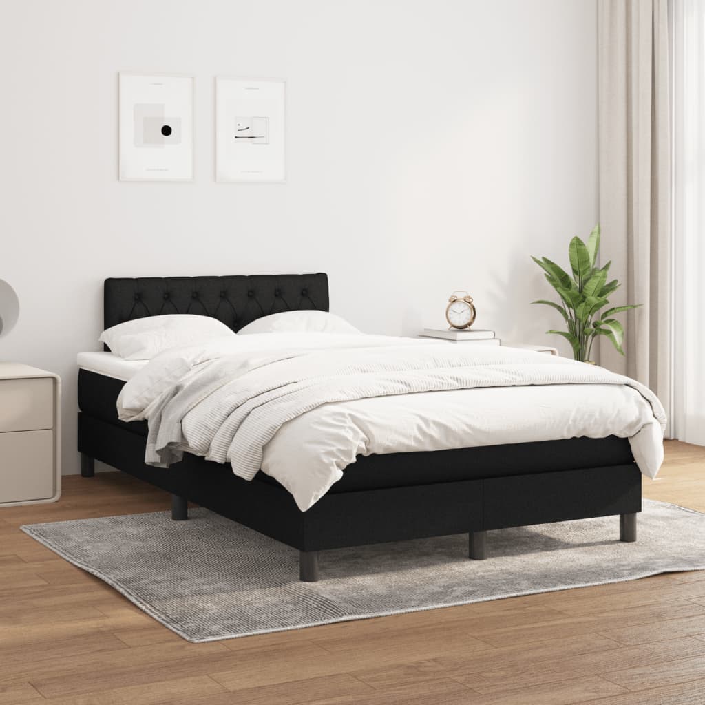 kontinentalseng med madras 120x190 cm stof sort