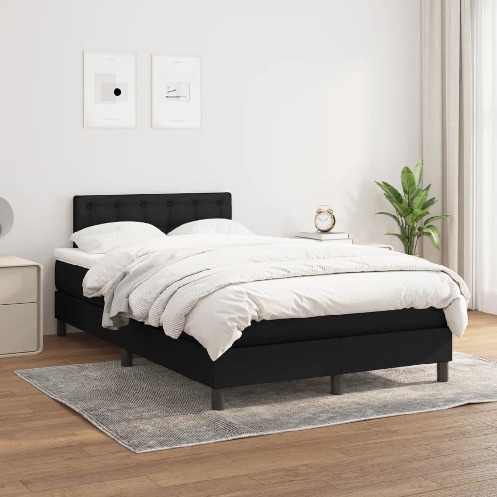 kontinentalseng med madras 120x190 cm stof sort