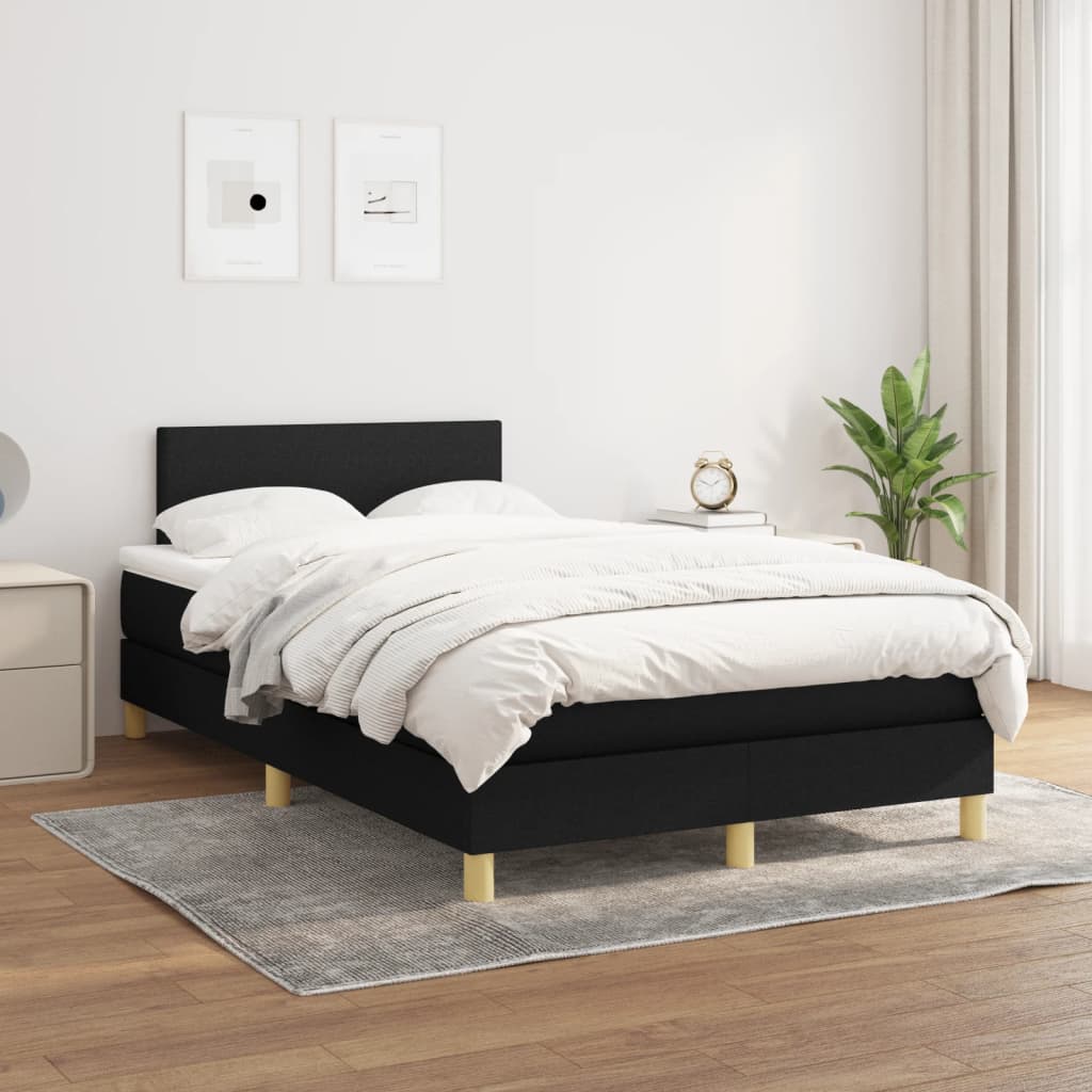 kontinentalseng med madras 120x190 cm stof sort
