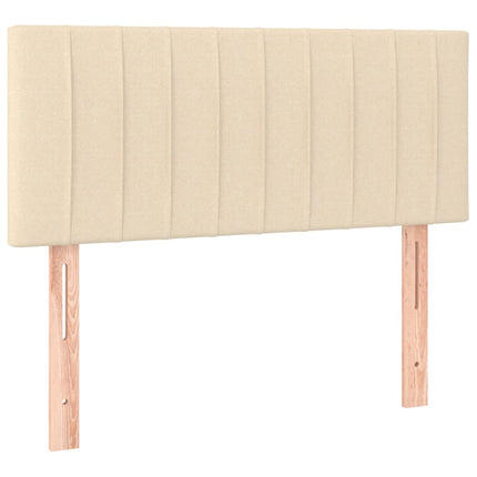 kontinentalseng med madras 120x190 cm stof cremefarvet