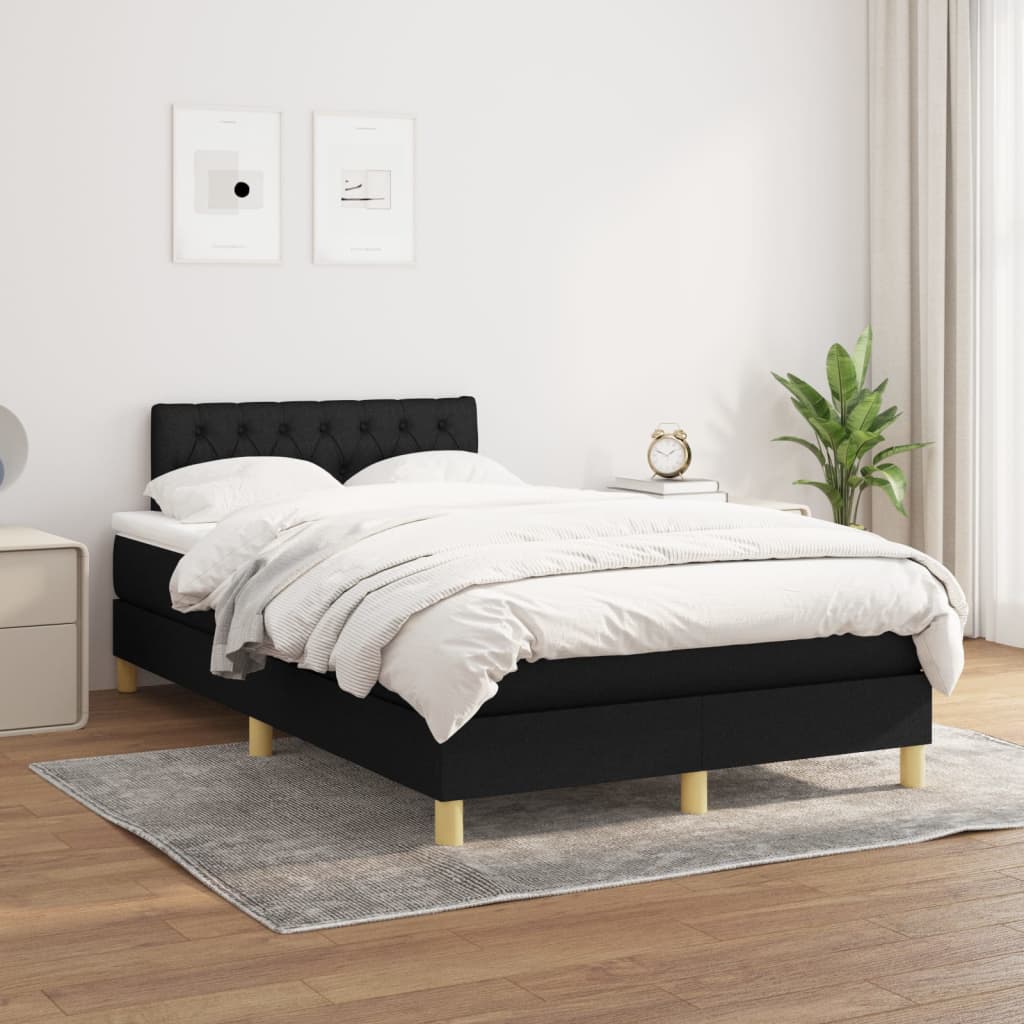 kontinentalseng med madras 120x190 cm stof sort