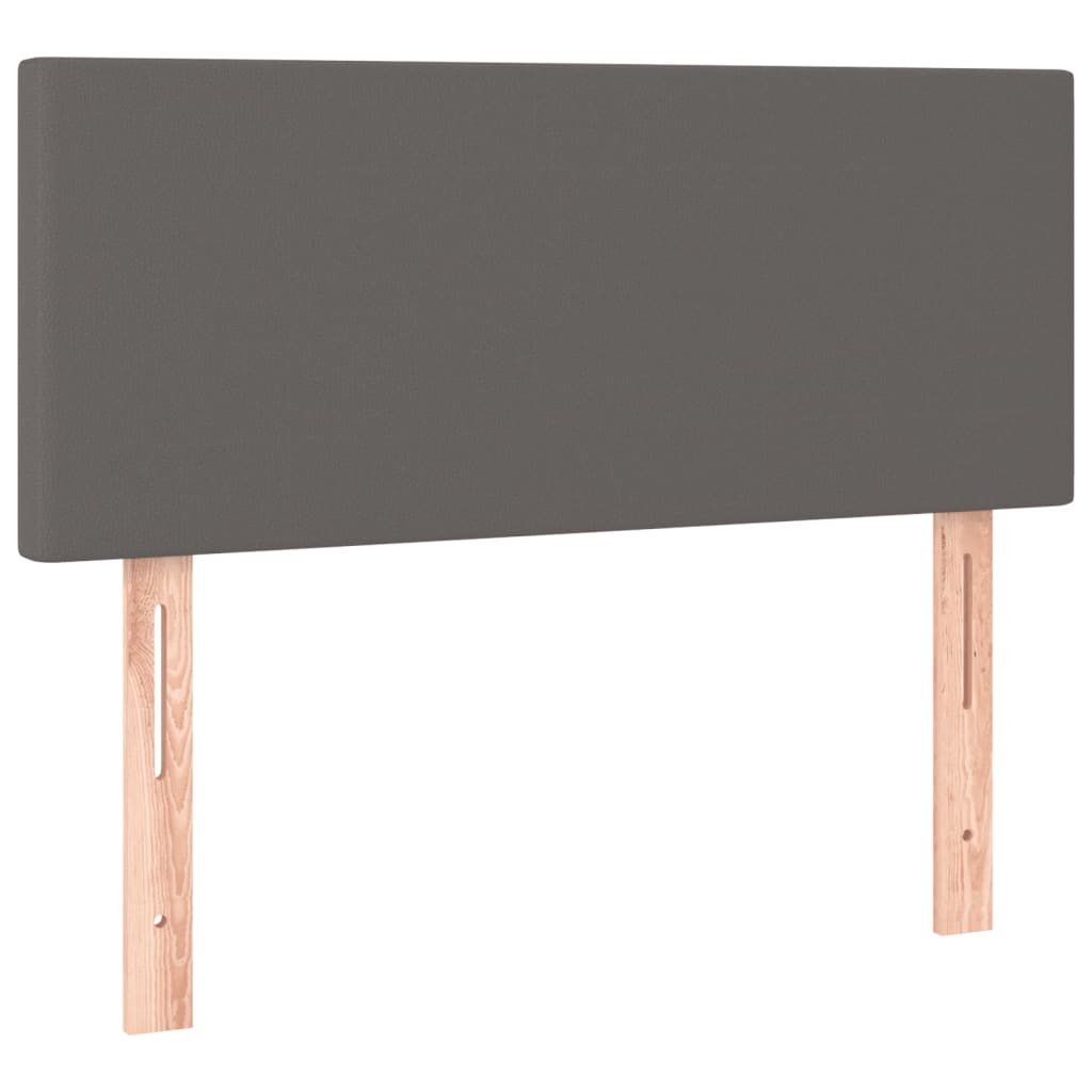 kontinentalseng med madras 120x190 cm kunstlæder grå