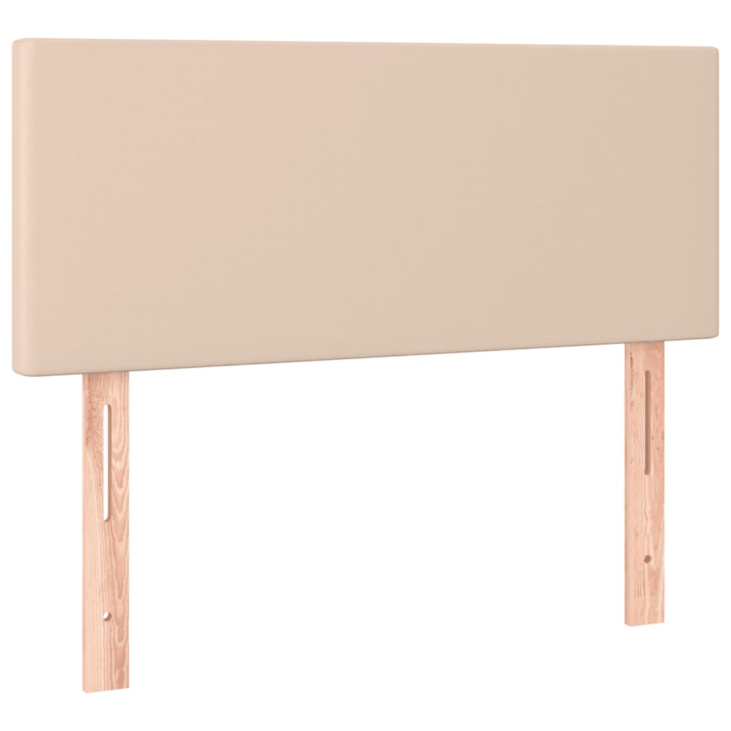 kontinentalseng 120x190 cm kunstlæder cappuccinofarvet