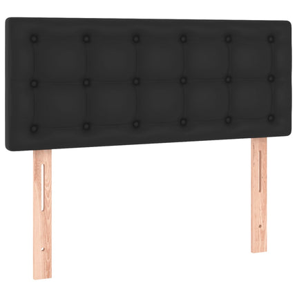 kontinentalseng med madras 120x190 cm kunstlæder sort