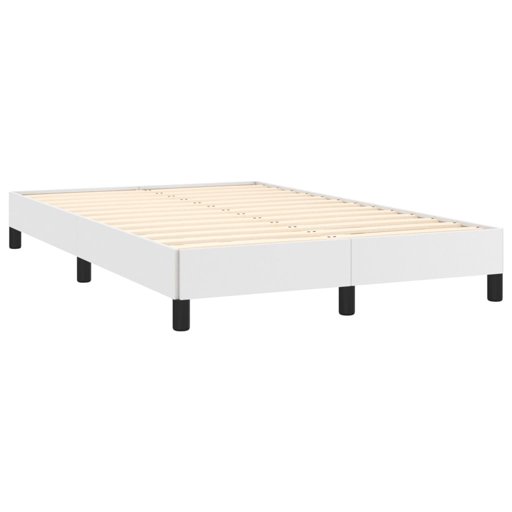 kontinentalseng med madras 120x190 cm kunstlæder hvid