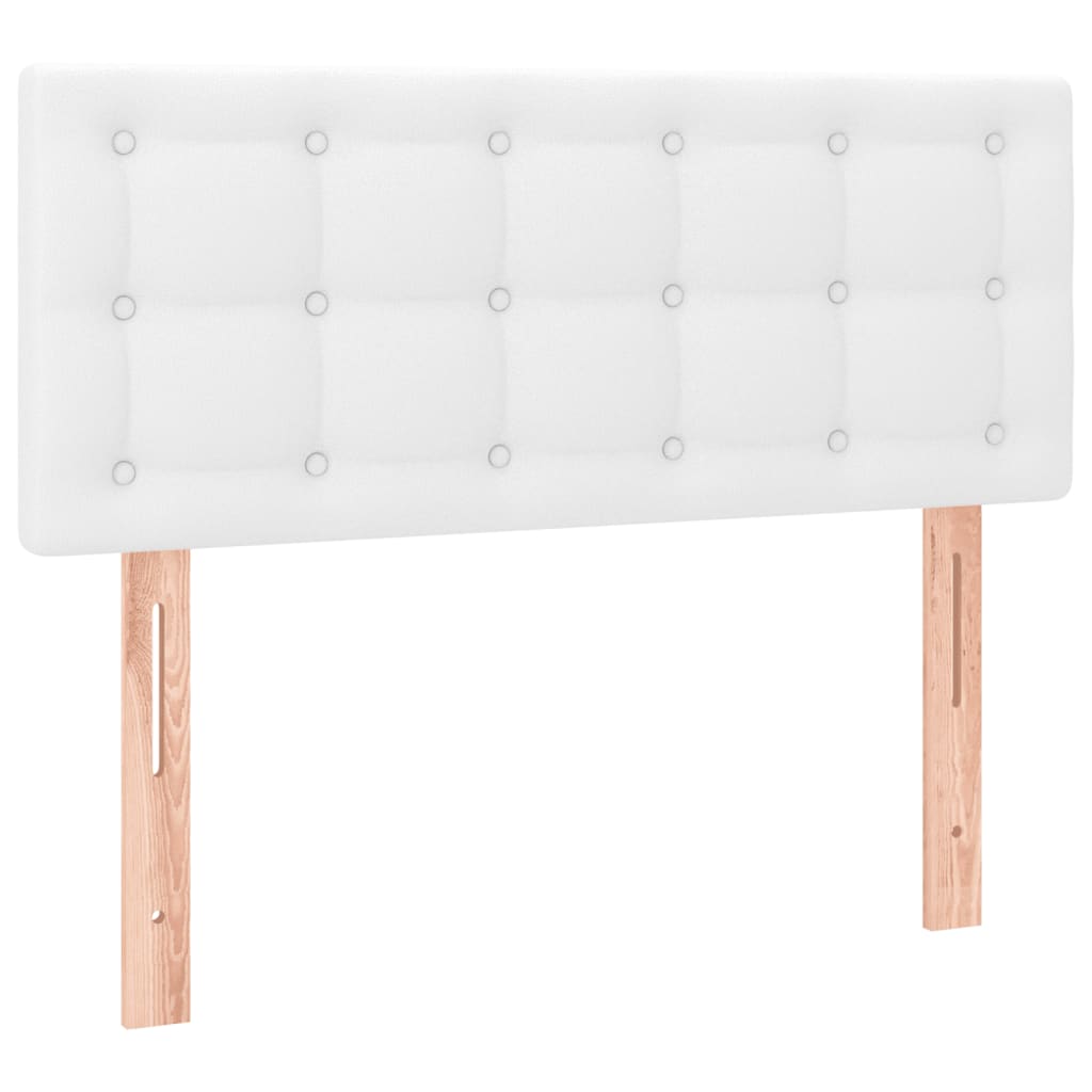 kontinentalseng med madras 120x190 cm kunstlæder hvid