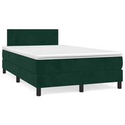 kontinentalseng med madras 120x190 cm velour mørkegrøn