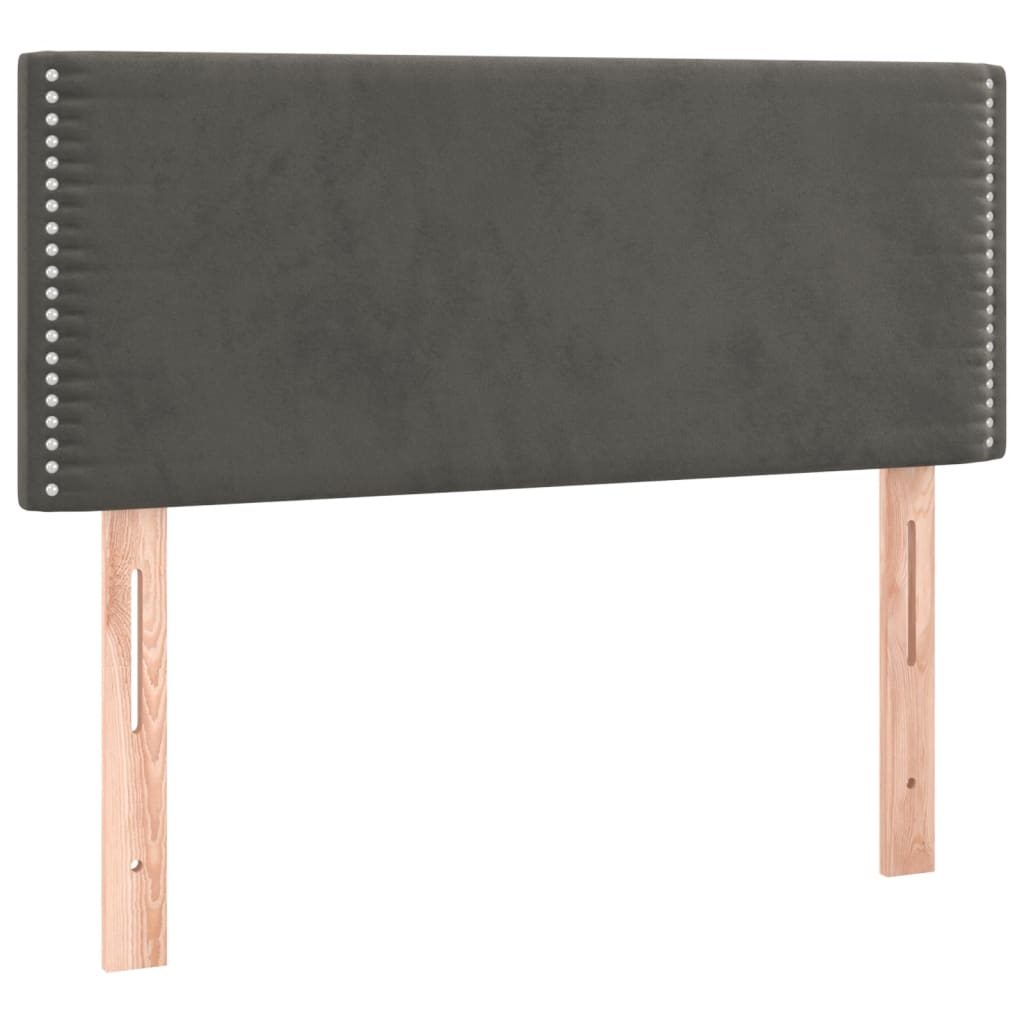 kontinentalseng med madras 120x190 cm fløjl mørkegrå