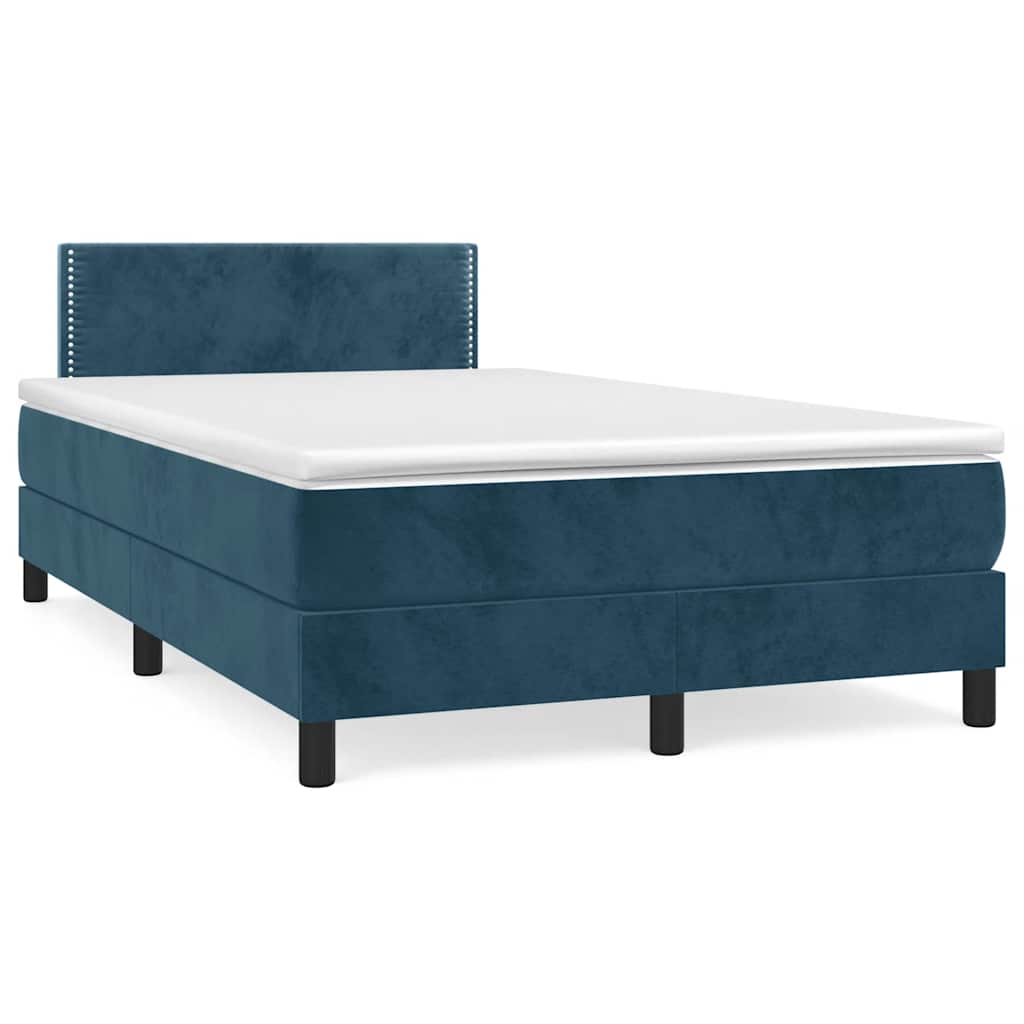 kontinentalseng med madras 120x190 cm velour mørkeblå