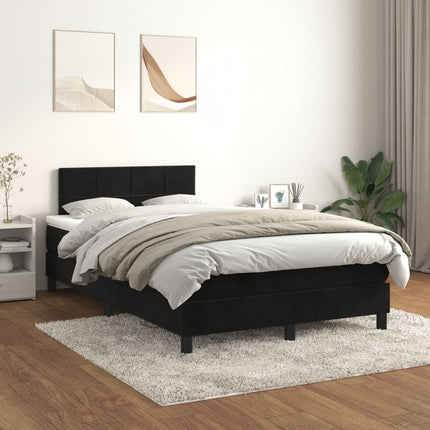 kontinentalseng med madras 120x190 cm velour sort