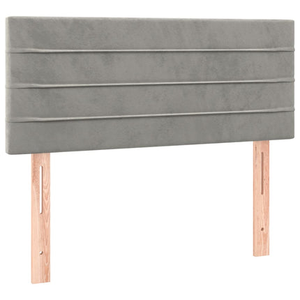 kontinentalseng med madras 120x190 cm velour lysegrå