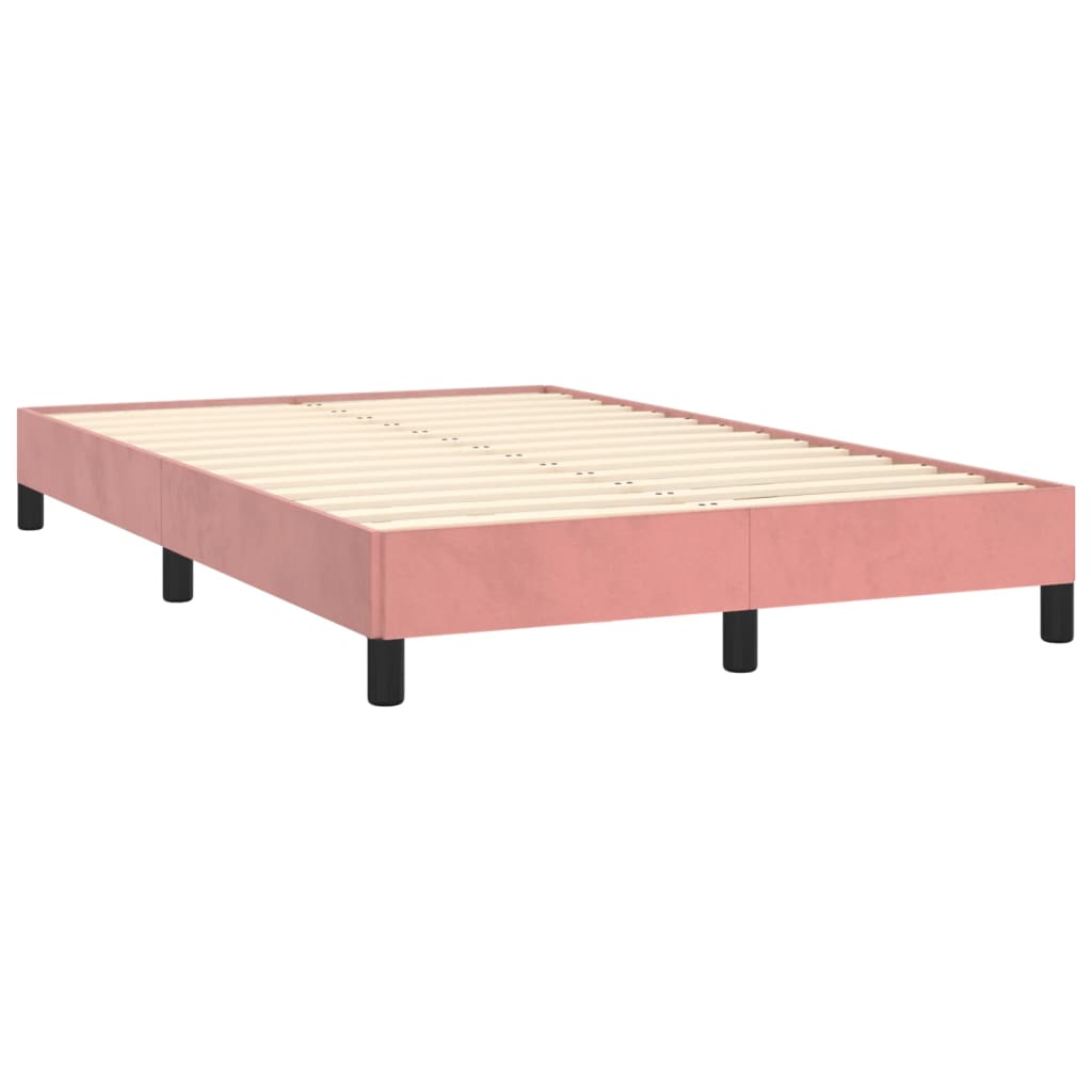 kontinentalseng med madras 120x190 cm velour lyserød