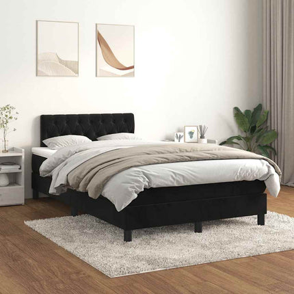 kontinentalseng med madras 120x190 cm velour sort