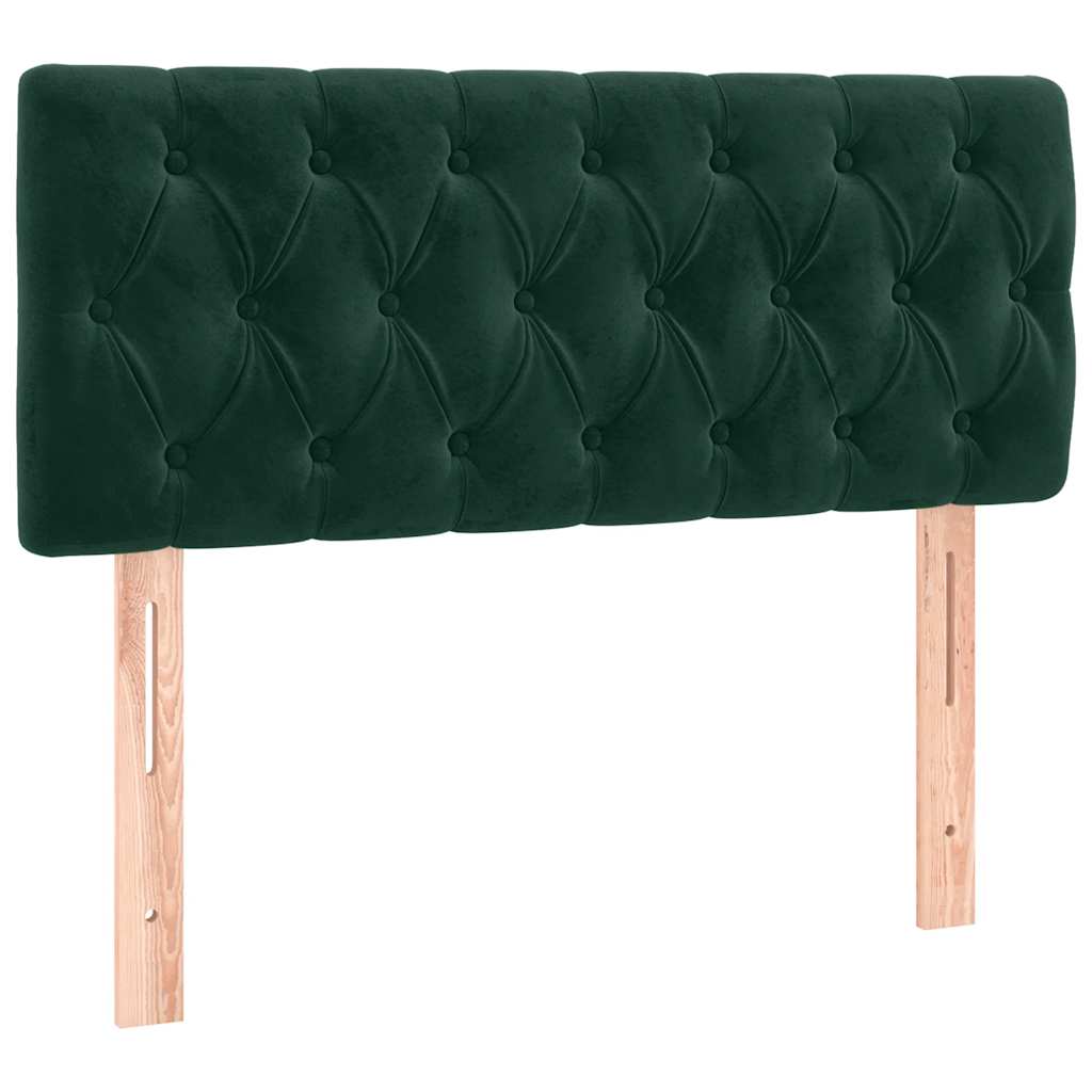 kontinentalseng med madras 120x190 cm velour mørkegrøn