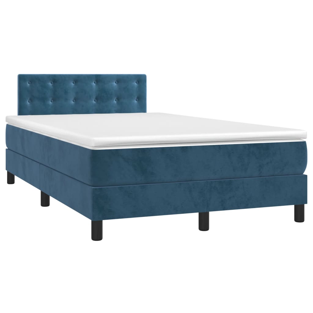 kontinentalseng med madras 120x190 cm velour mørkeblå