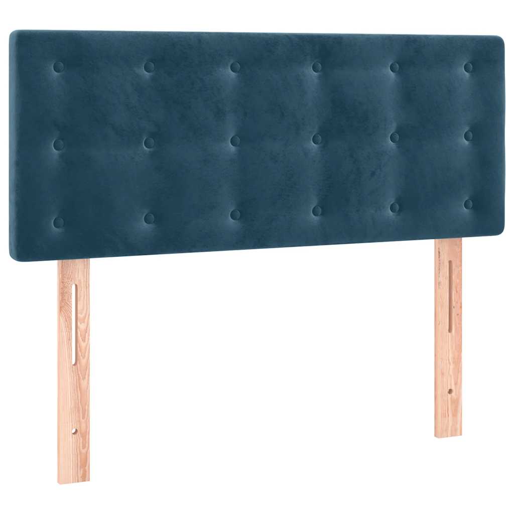 kontinentalseng med madras 120x190 cm velour mørkeblå