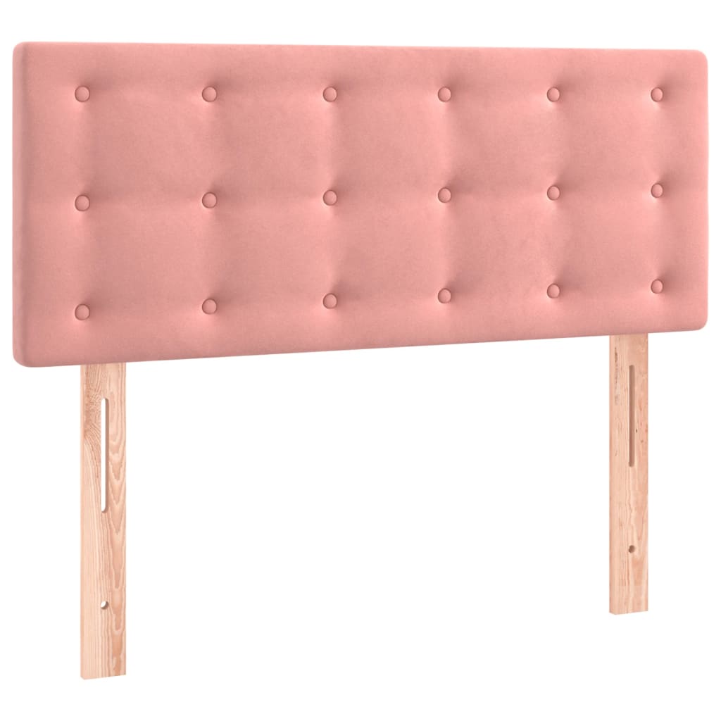 kontinentalseng med madras 120x190 cm velour lyserød