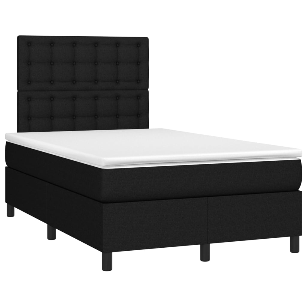 kontinentalseng med madras 120x190 cm stof sort