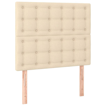 kontinentalseng med madras 120x190 cm stof cremefarvet