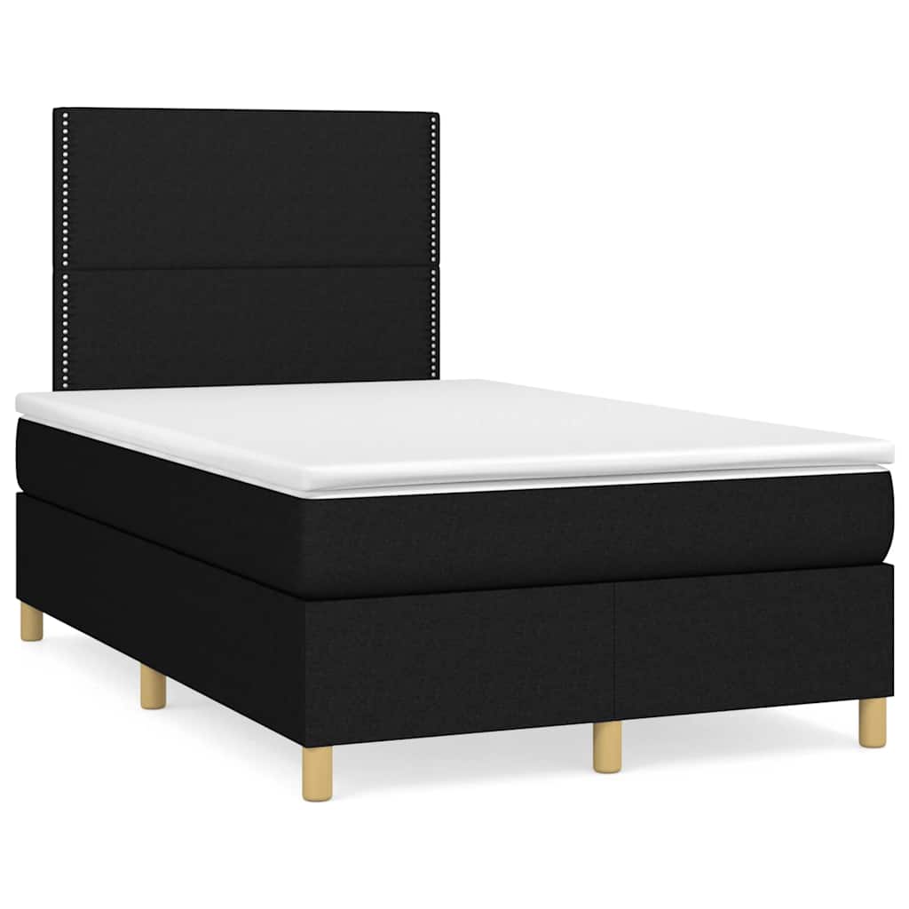 kontinentalseng med madras 120x190 cm stof sort