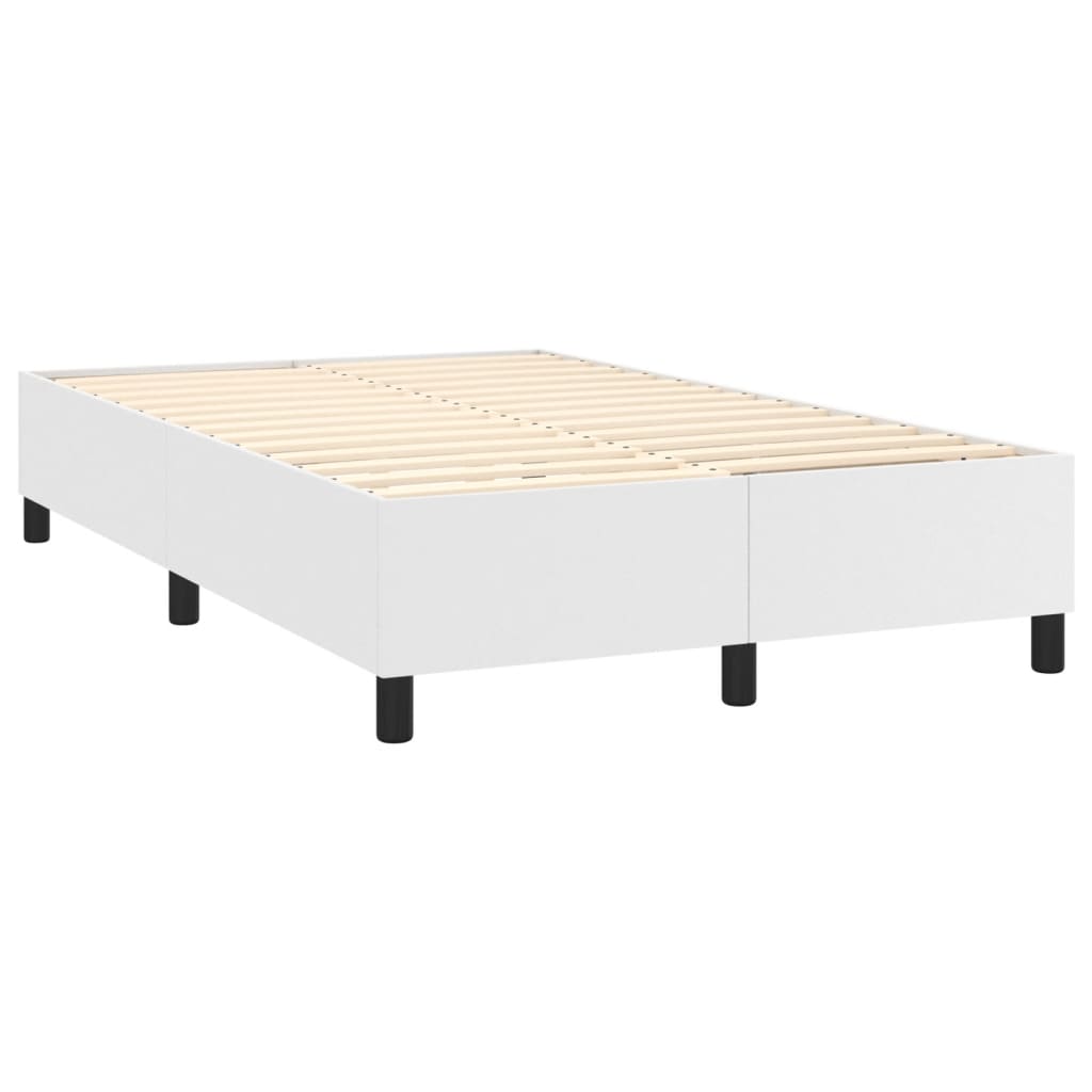 kontinentalseng med madras 120x190 cm kunstlæder hvid