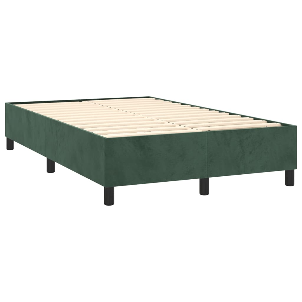 kontinentalseng med madras 120x190 cm velour mørkegrøn