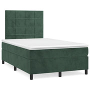 kontinentalseng med madras 120x190 cm velour mørkegrøn