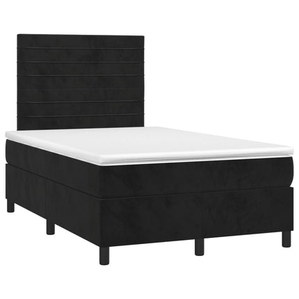 kontinentalseng med madras 120x190 cm velour sort