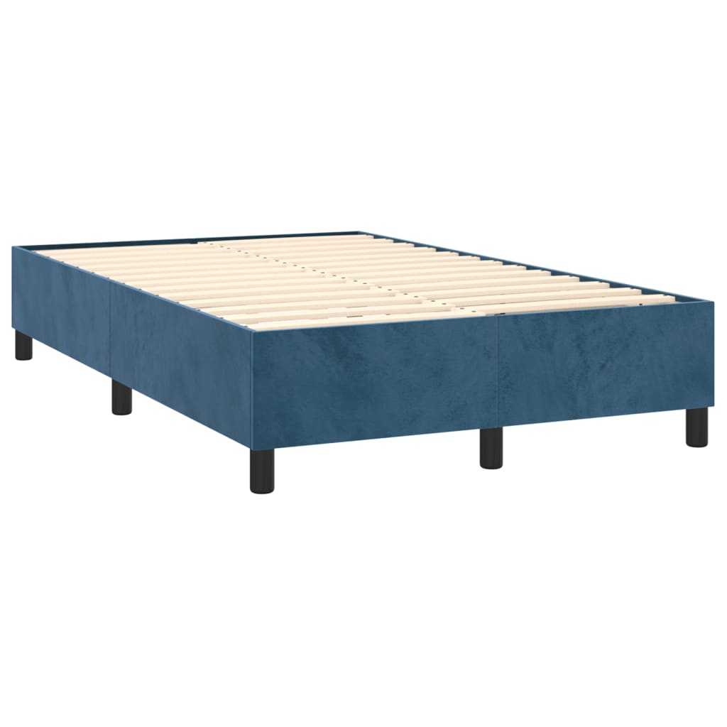kontinentalseng med madras 120x190 cm velour mørkeblå