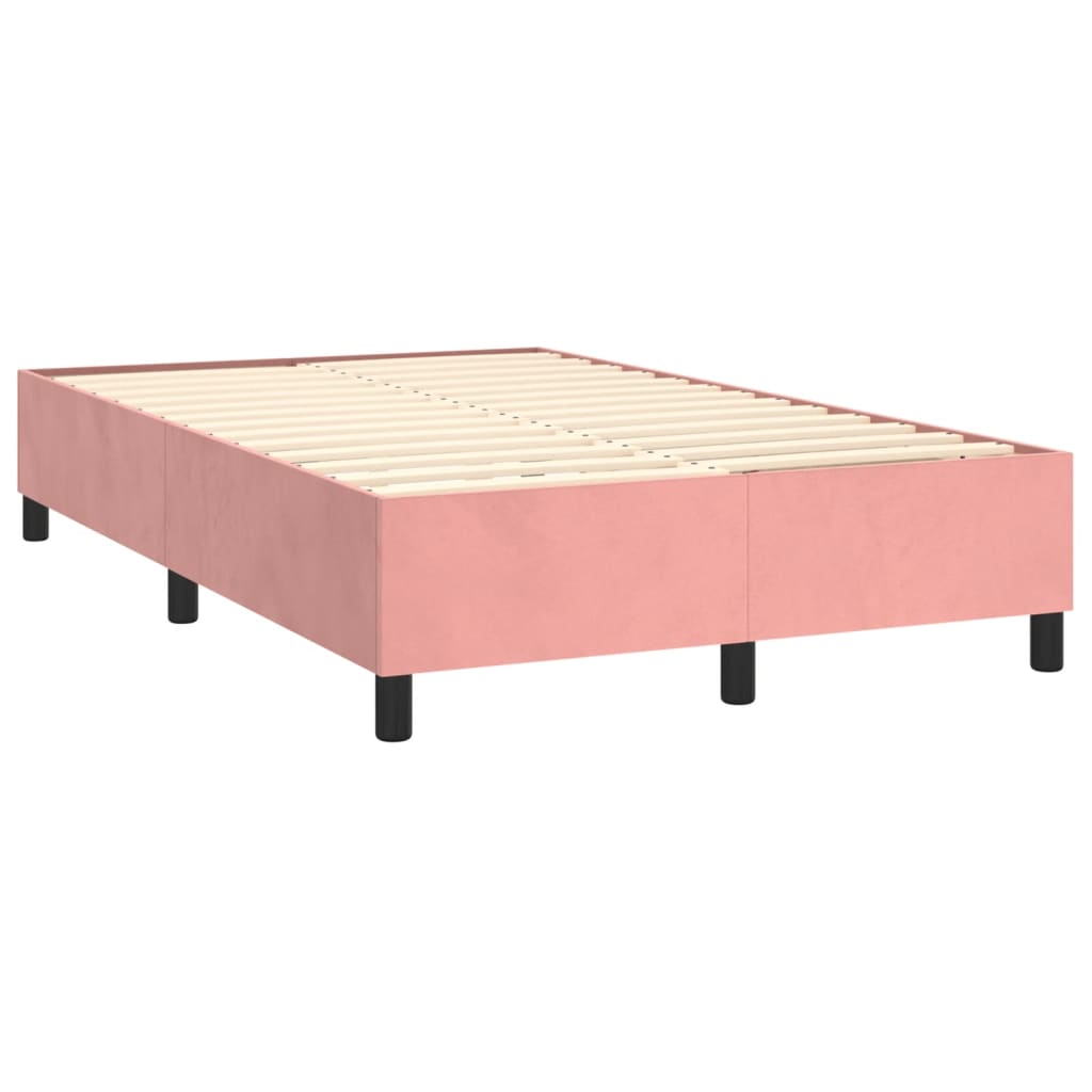 kontinentalseng med madras 120x190 cm velour lyserød