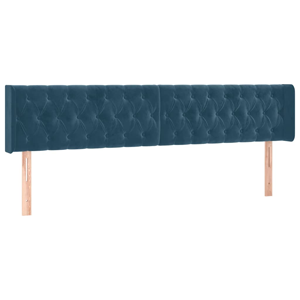 kontinentalseng med madras 120x190 cm velour mørkeblå