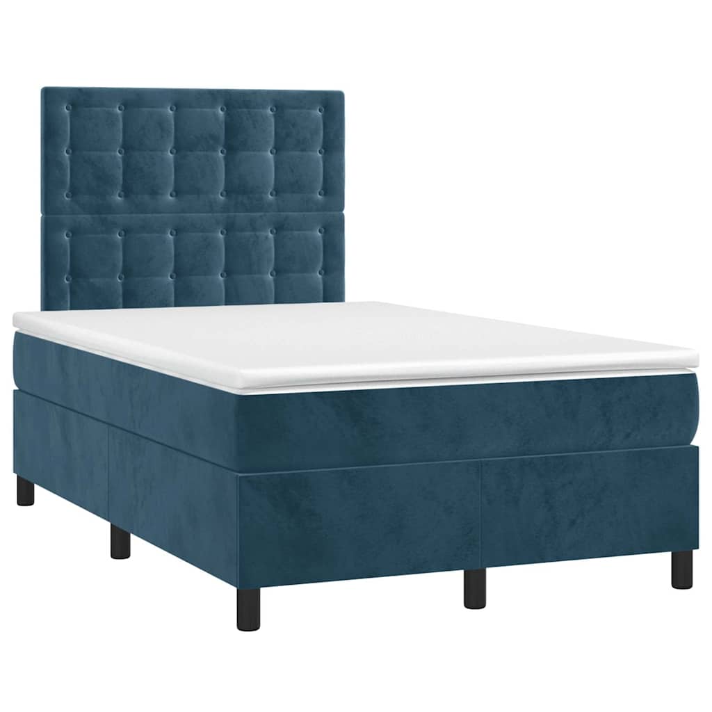kontinentalseng med madras 120x190 cm velour mørkeblå