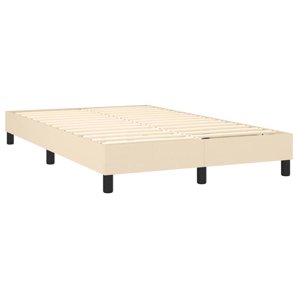 kontinentalseng med LED-lys 120x190 cm stof cremefarvet