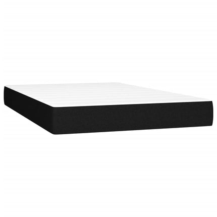 kontinentalseng med LED-lys 120x190 cm stof sort
