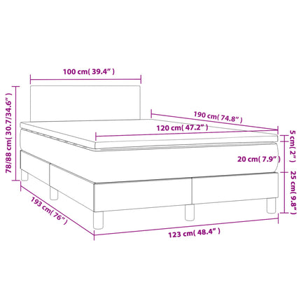 kontinentalseng med LED-lys 120x190 cm stof sort