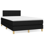kontinentalseng med LED-lys 120x190 cm stof sort