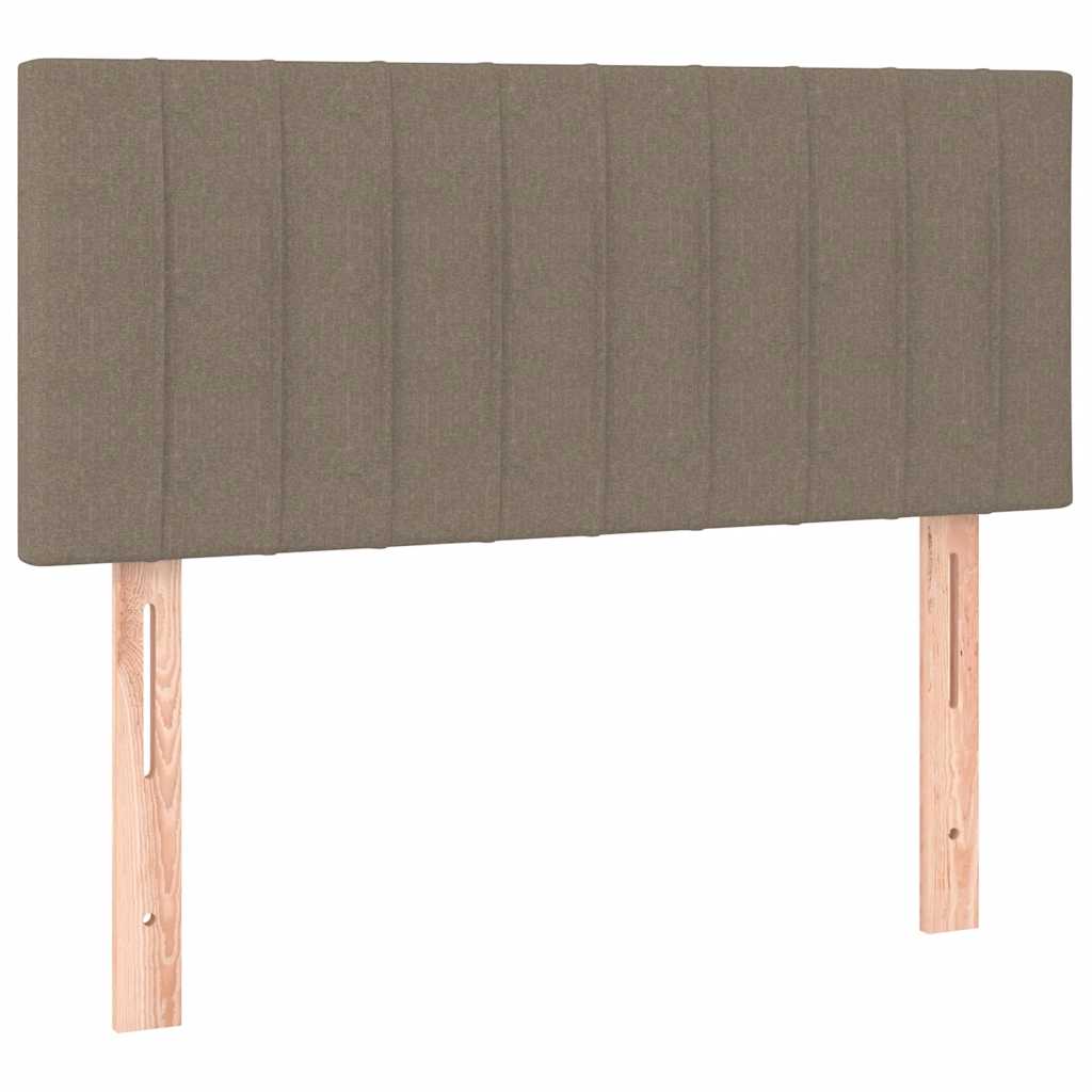 kontinentalseng med LED-lys 120x190 cm stof gråbrun