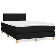 kontinentalseng med LED-lys 120x190 cm stof sort
