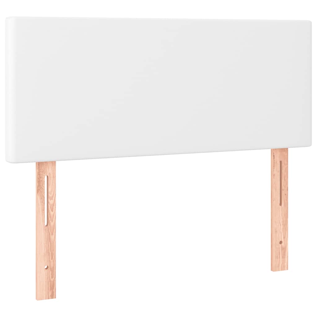 kontinentalseng med madras og LED-lys 120x190cm kunstlæder hvid
