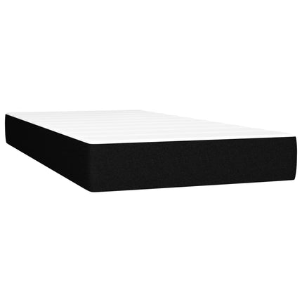 kontinentalseng med LED-lys 120x190 cm stof sort
