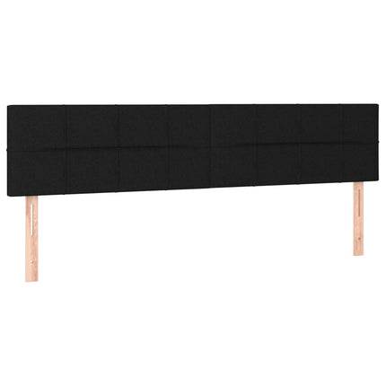kontinentalseng med LED-lys 120x190 cm stof sort