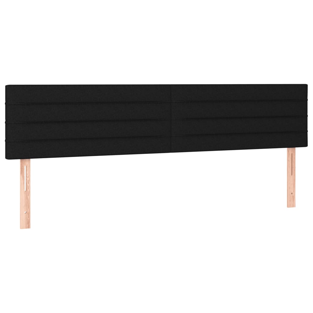 kontinentalseng med LED-lys 120x190 cm stof sort