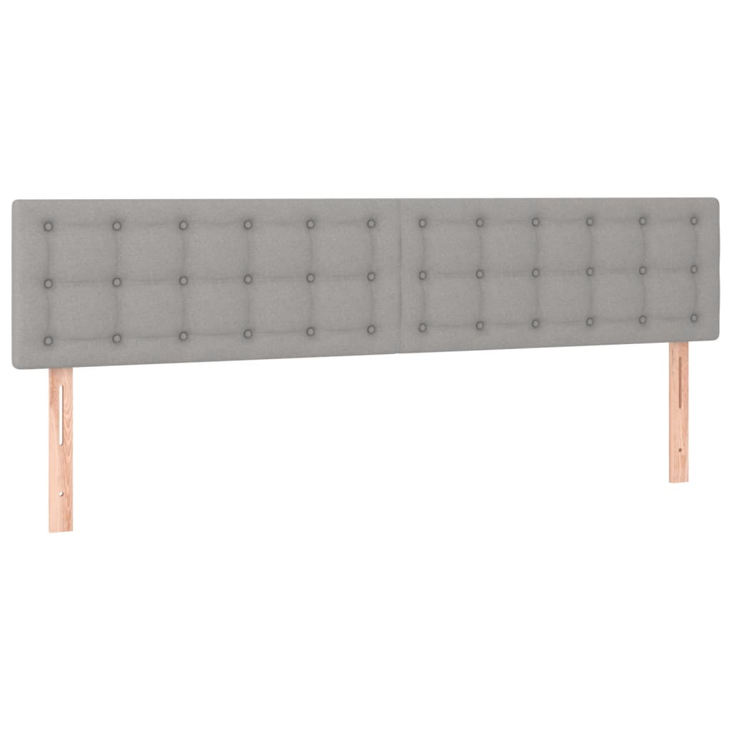 kontinentalseng med LED-lys 120x190 cm stof lysegrå
